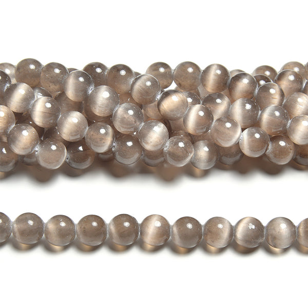 Chocolate Selenite 8mm Round - 15-16 Inch
