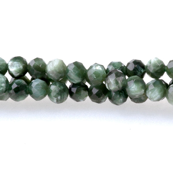 Seraphinite 3mm Faceted Round AAA Grade - 15-16 Inch