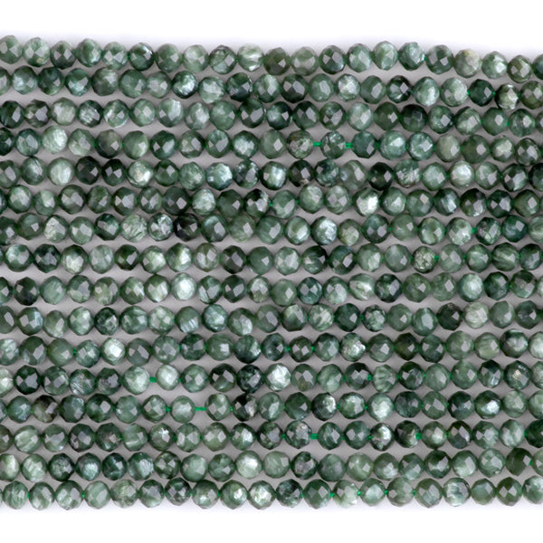 Seraphinite 3mm Faceted Round AAA Grade - 15-16 Inch