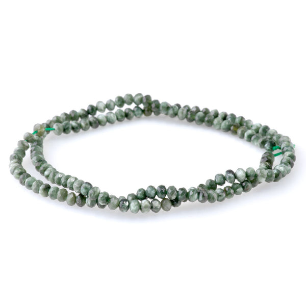 Seraphinite 3x4mm Faceted Rondelle AAA Grade - 15-16 Inch