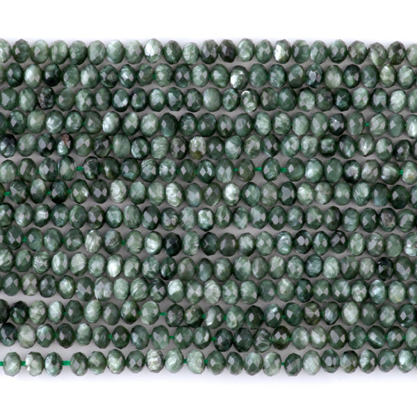 Seraphinite 3x4mm Faceted Rondelle AAA Grade - 15-16 Inch