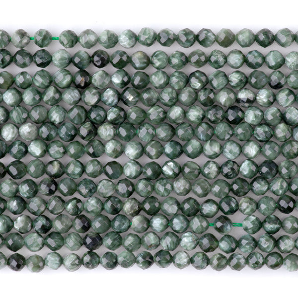 Seraphinite 4mm Faceted Round AAA Grade - 15-16 Inch