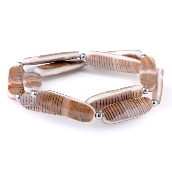 Tigrina Shell 10x30mm Oval - 15-16 Inch