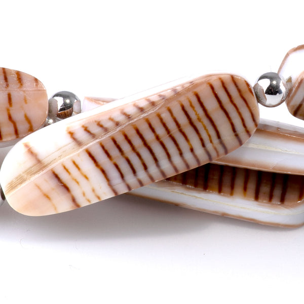 Tigrina Shell 10x30mm Oval - 15-16 Inch