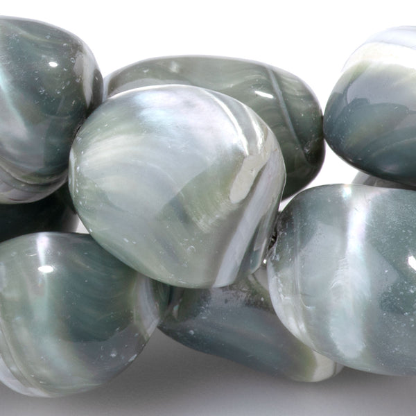 Troca Shell 12-14mm (Dyed) Green Free Form - 15-16 Inch