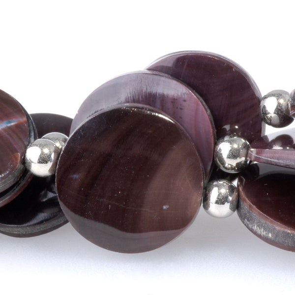 Purple Oyster Shell 15mm Coin - 15-16 Inch