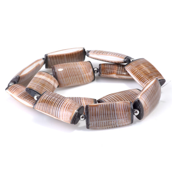 Tigrina Shell 15x28mm Puff Rectangle - 15-16 Inch