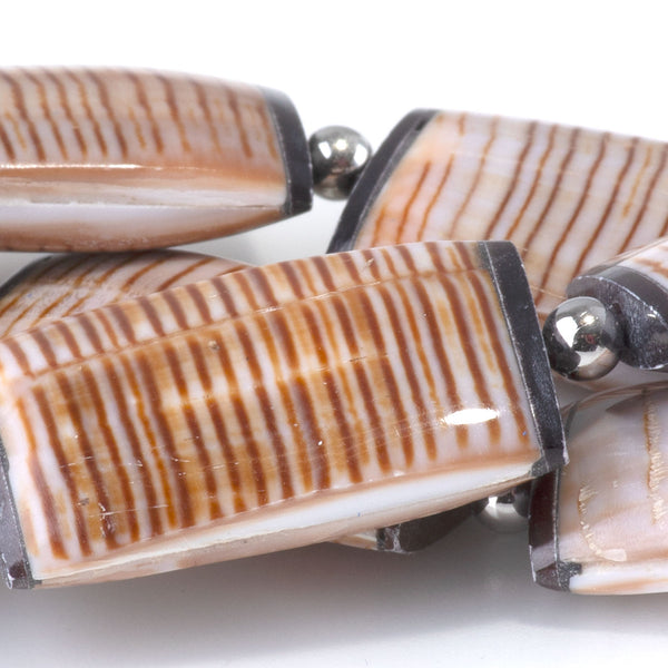 Tigrina Shell 15x28mm Puff Rectangle - 15-16 Inch