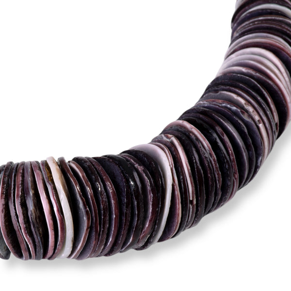 Purple Oyster Shell 4-20mm Graduated Heishi - 15-16 Inch