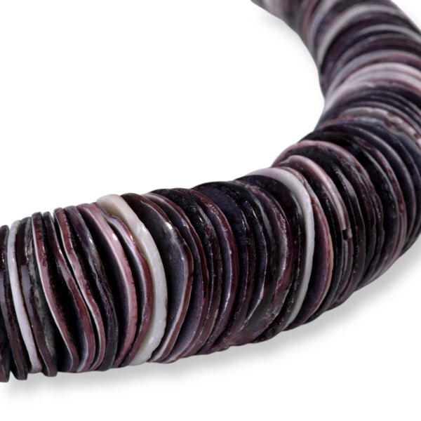 Purple Oyster Shell 4-20mm Graduated Heishi - 15-16 Inch