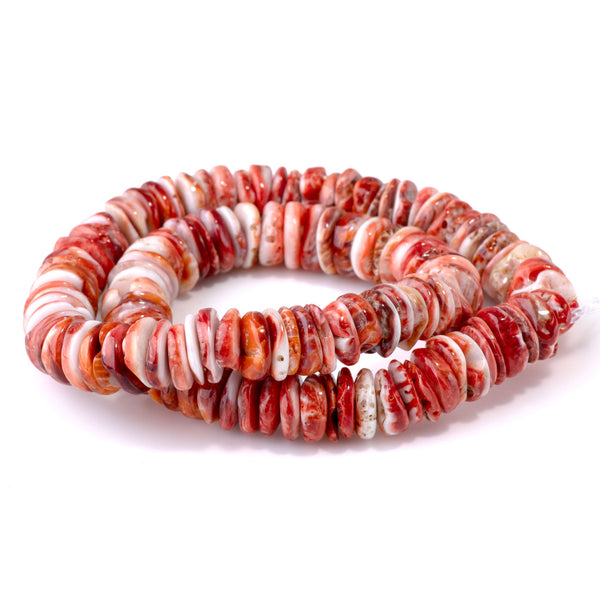 Spiny Oyster 12mm Red Heishi - 15-16 Inch
