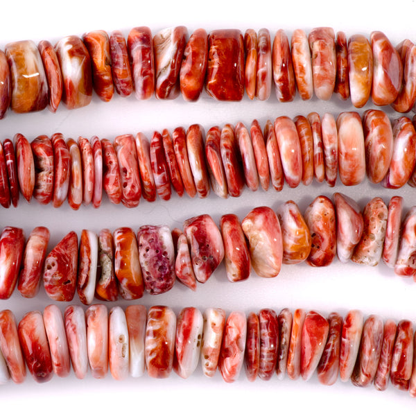 Spiny Oyster 12mm Red Heishi - 15-16 Inch
