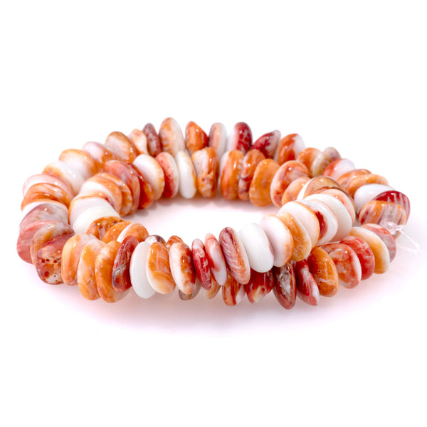Spiny Oyster 12mm Free Form Rondelle - 15-16 Inch