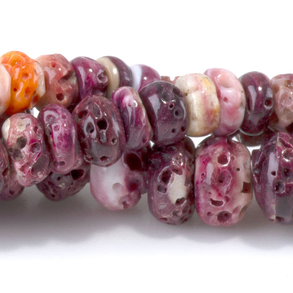 Spiny Oyster 5-12mm Purple Graduated Rondelle - 15-16 Inch