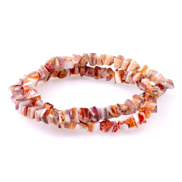 Spiny Oyster 7mm Free Form Square - 15-16 Inch