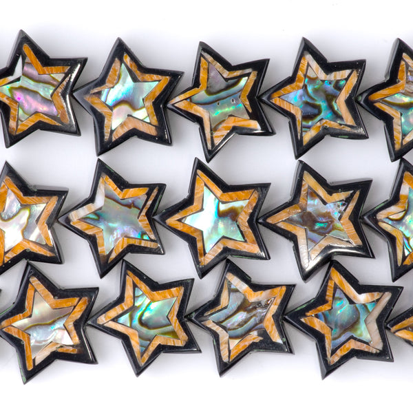 Abalone Shell & Spiny Oyster 18mm Inlay Star - 8 Inch