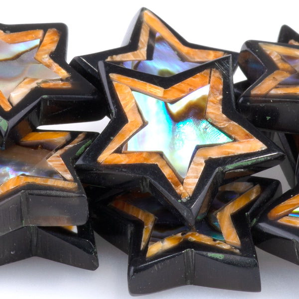 Abalone Shell & Spiny Oyster 18mm Inlay Star - 8 Inch