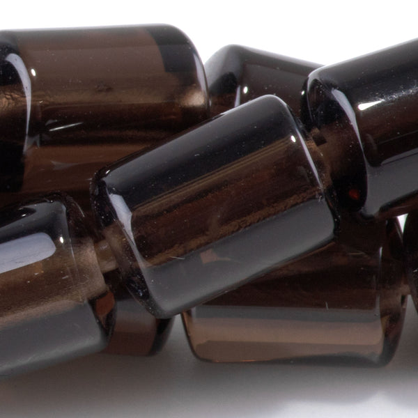 Smoky Quartz 10x14mm Barrel - Large Hole Beads