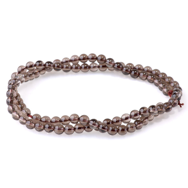 Smoky Quartz 4mm Round - 15-16 Inch