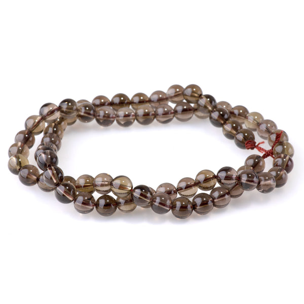 Smoky Quartz 6mm Round - 15-16 Inch