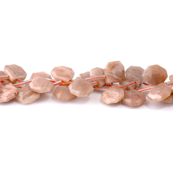 Sunstone 13x15mm Faceted Top Drilled Irregular Tear Drop - 15-16 Inch