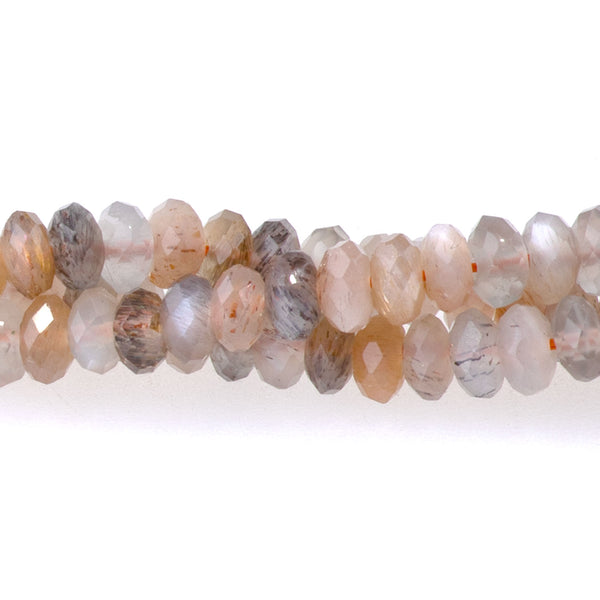 Black Sunstone 2x4mm Thin Faceted Rondelle - 15-16 Inch