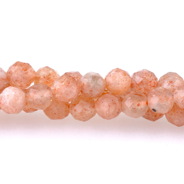 Sunstone 4mm Microfaceted Round A Grade - 15-16 Inch