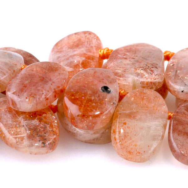 Golden Sunstone 6x9-9x14mm Oval Top Drill - 15-16 Inch