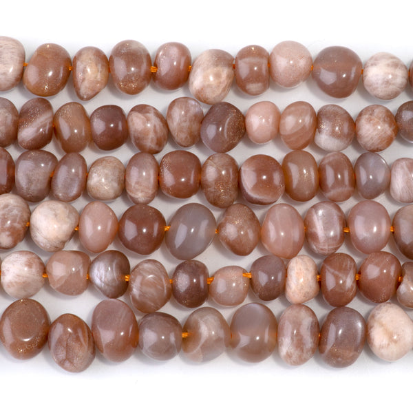 Sunstone 8x10-9x13mm Side Drilled Pebble - 15-16 Inch