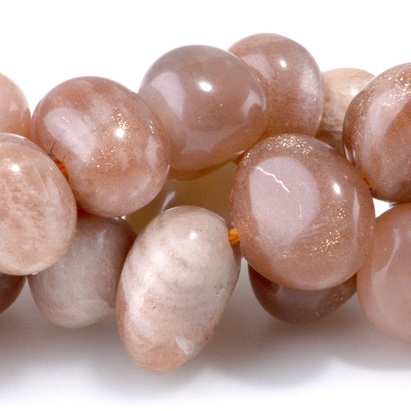 Sunstone 8x10-9x13mm Side Drilled Pebble - 15-16 Inch