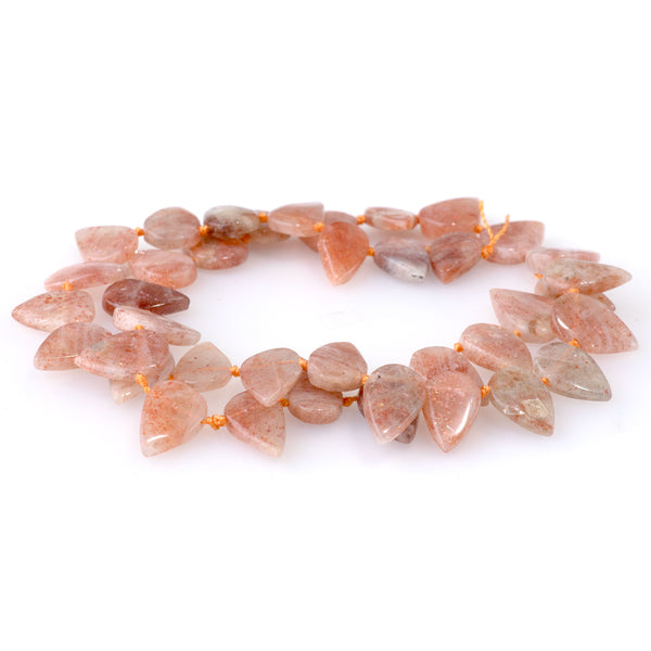 Golden Sunstone 8x12-9x14mm Tear Drop Top Drill - 15-16 Inch