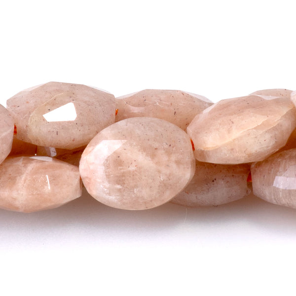 Sunstone 8x10mm Triangle Cut Faceted Puff Oval - 15-16-Inch