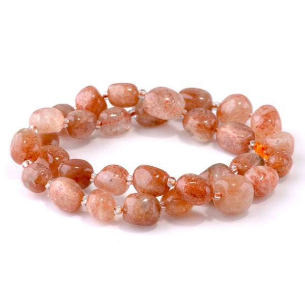 Golden Sunstone 9x11-10x14mm Tumble Nugget A Grade - 15-16 Inch