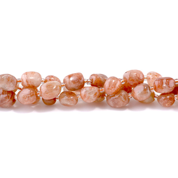 Golden Sunstone 9x11-10x14mm Tumble Nugget A Grade - 15-16 Inch