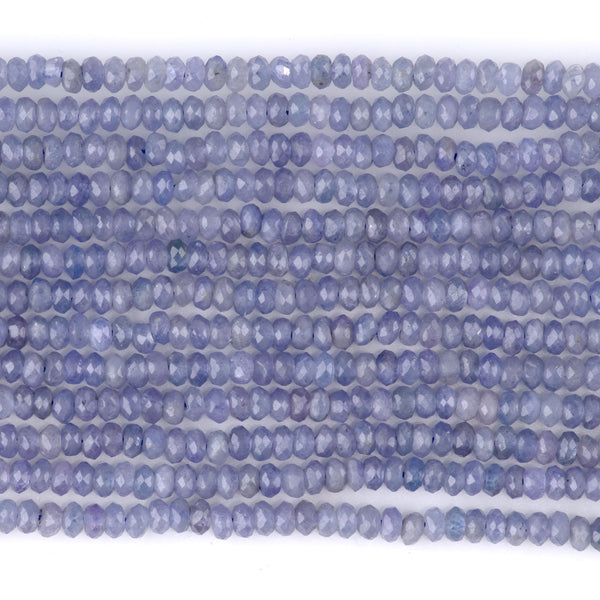 Tanzanite 2x4mm Thin Faceted Rondelle - 15-16 Inch