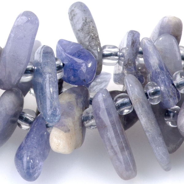 Tanzanite 5x10-20mm Top Drill Teeth - 15-16-Inch