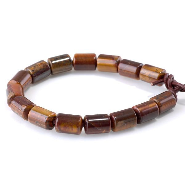Tiger Eye 10x14mm Barrel - Large Hole Beads