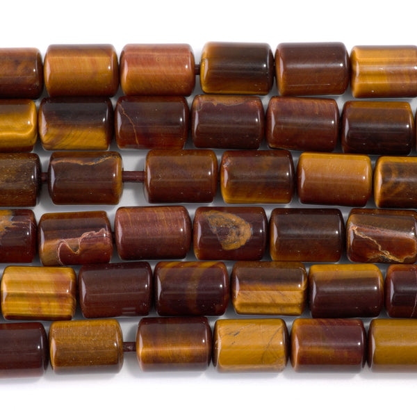 Tiger Eye 10x14mm Barrel - Large Hole Beads