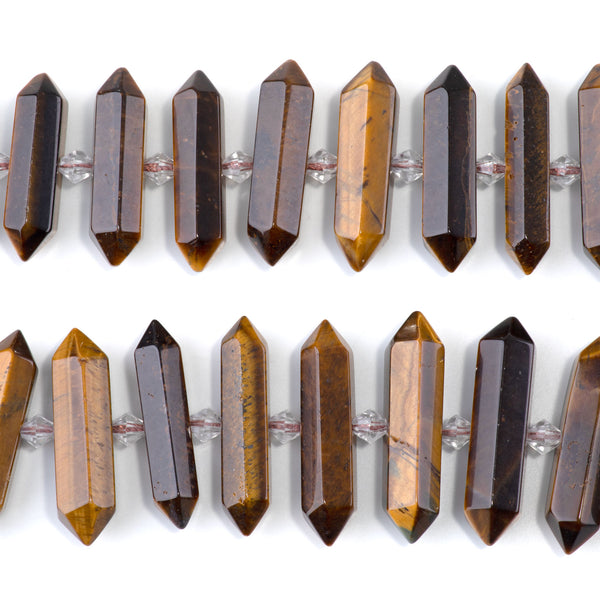 Tiger Eye 12x25-40mm Graduated Side Drilled Points - 15-16 Inch