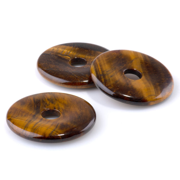 Tiger Eye 40mm Donut Pendant