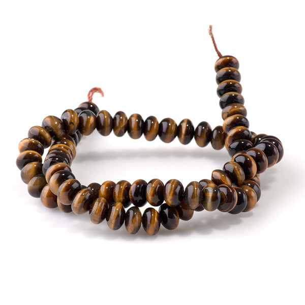 Tiger Eye 5x8mm Rondelle - 15-16 Inch