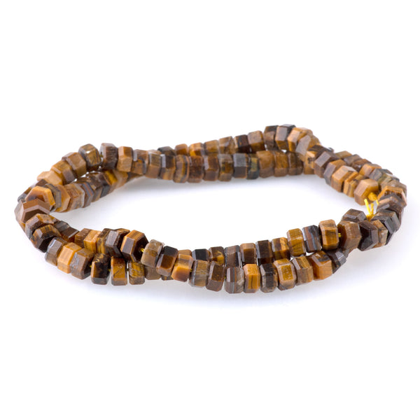 Yellow Tiger Eye 6mm Hexagon - 15-16 Inch