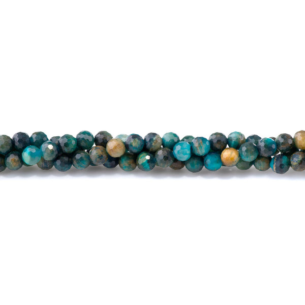 Sky Blue (Dyed) Tiger Eye 6mm Faceted Round - 15-16 Inch