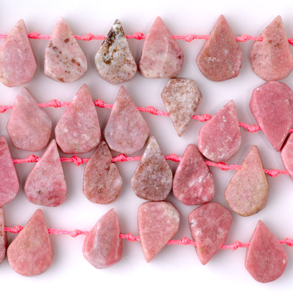 Thulite 9x13-12x16mm Top Drill Irregular Flat Drop - 15-16 Inch