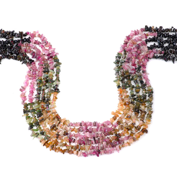Tourmaline 3-5mm Banded Chip A Grade - 15-16 Inch