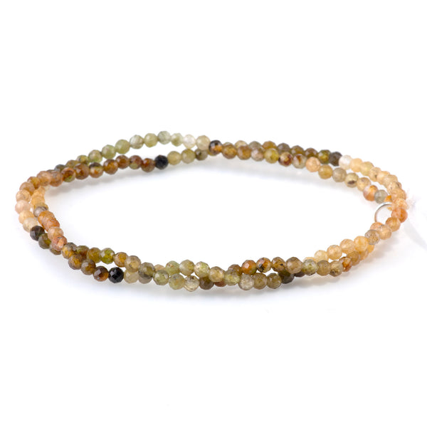 Petro Tourmaline 3mm Banded Faceted Round - 15 Inch