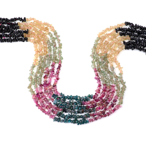 Tourmaline 4-6mm Banded Chip A Grade - 15-16 Inch