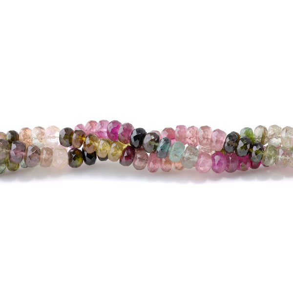 Tourmaline 6mm Banded Faceted Rondelle - 15-16 Inch