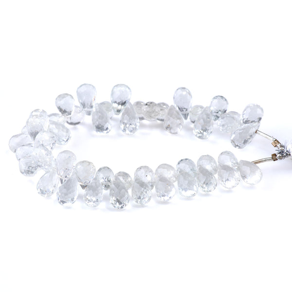 Topaz 6x10mm Drop Faceted Top Drill - 8 Inch