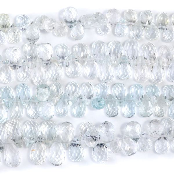 Topaz 6x10mm Drop Faceted Top Drill - 8 Inch